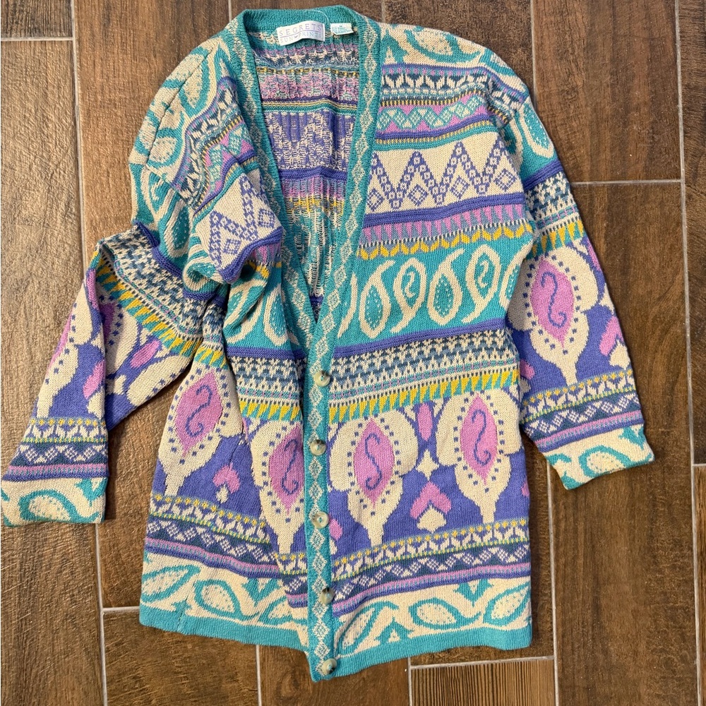 Secrets sun prints Vintage 99s hobo  Patterned Cardigan